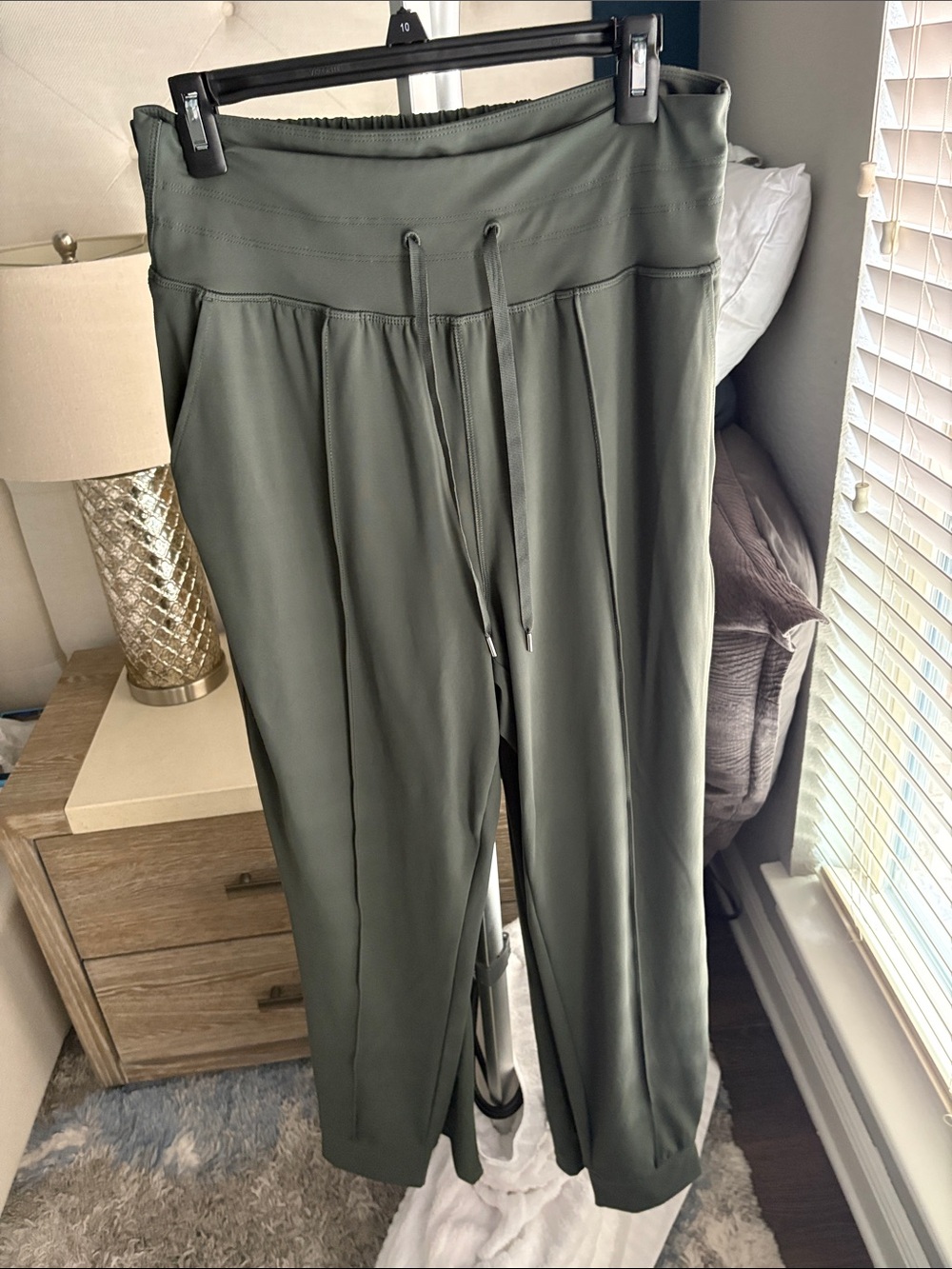 Women’s Olive Green Drawstring Wide-Leg Pants